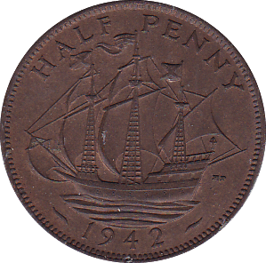 1942 HALFPENNY ( UNC ) - Halfpenny - Cambridgeshire Coins