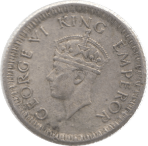 1942 INDIA SILVER 1/4 RUPEE - SILVER WORLD COINS - Cambridgeshire Coins