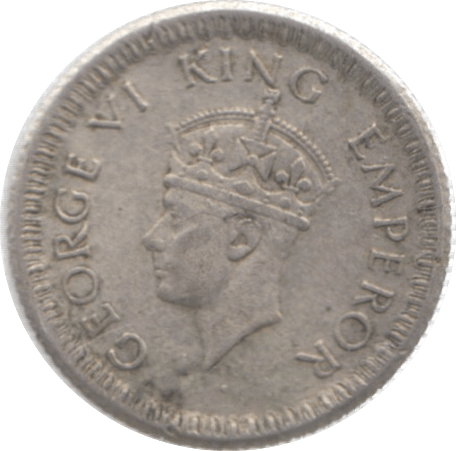 1942 INDIA SILVER 1/4 RUPEE - SILVER WORLD COINS - Cambridgeshire Coins