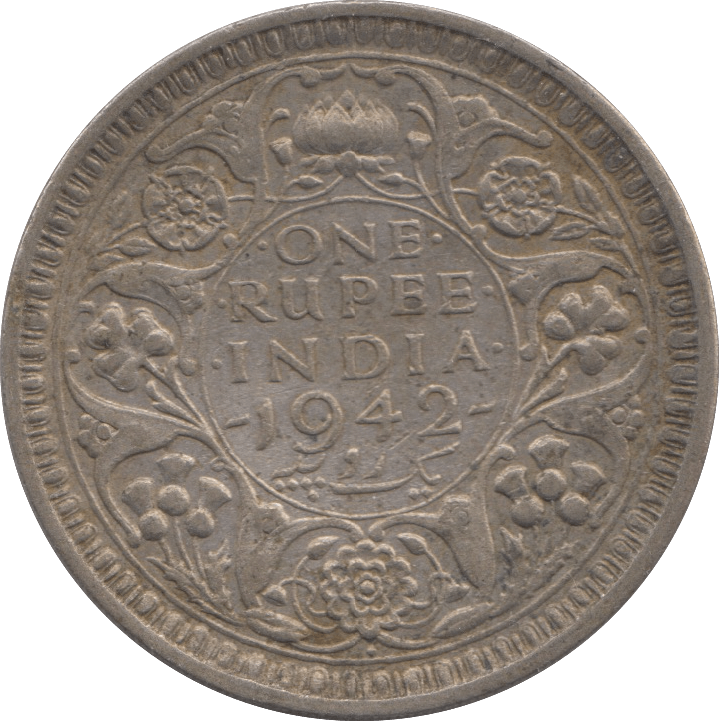 1942 INDIA SILVER ONE RUPEE - WORLD COINS - Cambridgeshire Coins