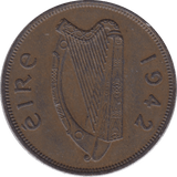 1942 IRELAND ONE PENNY - WORLD COINS - Cambridgeshire Coins