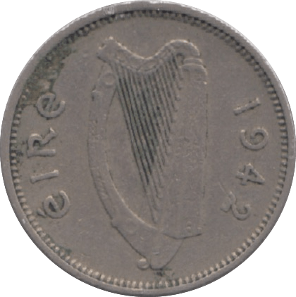 1942 IRELAND THREEPENCE - WORLD COINS - Cambridgeshire Coins