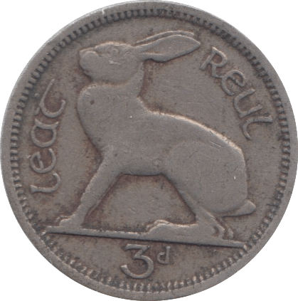 1942 IRELAND THREEPENCE - WORLD COINS - Cambridgeshire Coins