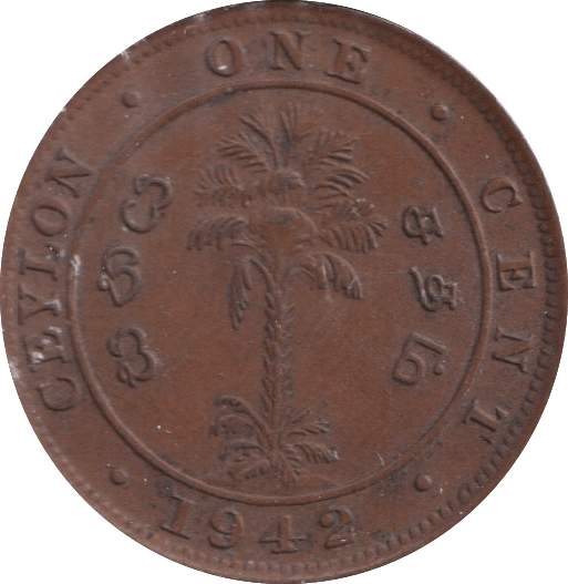 1942 ONE CENT CEYLON - WORLD COINS - Cambridgeshire Coins