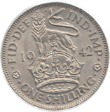 1942 SHILLING ( AUNC ) 3 ENGLISH - Shilling - Cambridgeshire Coins