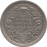 1942 SILVER 1/2 RUPEE INDIA - SILVER WORLD COINS - Cambridgeshire Coins