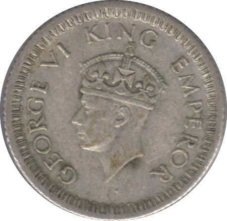 1942 SILVER 1/4 RUPEE INDIA - SILVER WORLD COINS - Cambridgeshire Coins