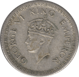 1942 SILVER 1/4 RUPEE INDIA - SILVER WORLD COINS - Cambridgeshire Coins