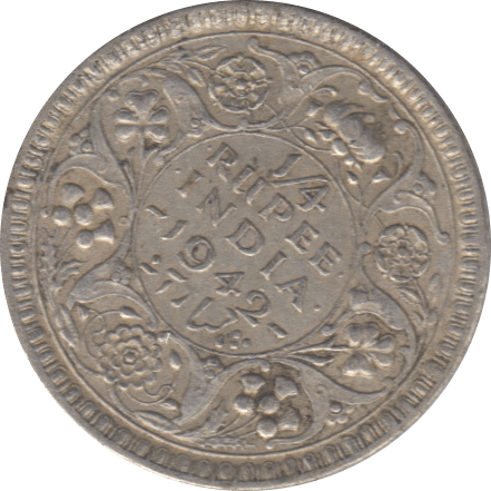 1942 SILVER 1/4 RUPEE INDIA - WORLD SILVER COINS - Cambridgeshire Coins