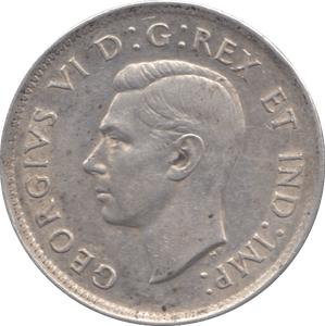 1942 SILVER 25 CENTS CANADA - SILVER WORLD COINS - Cambridgeshire Coins