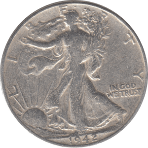 1942 SILVER HALF DOLLAR USA B - WORLD SILVER COINS - Cambridgeshire Coins