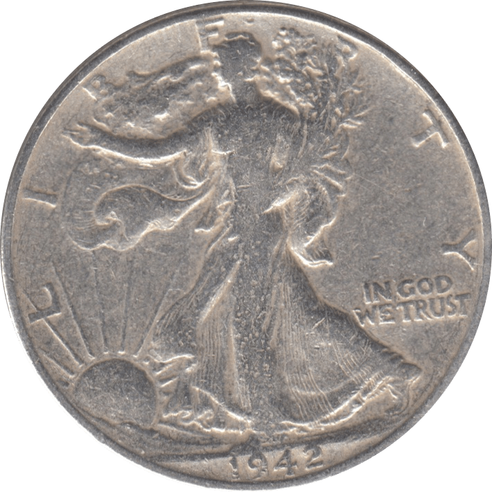 1942 SILVER HALF DOLLAR USA B - WORLD SILVER COINS - Cambridgeshire Coins