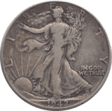 1942 SILVER HALF DOLLAR USA - SILVER WORLD COINS - Cambridgeshire Coins