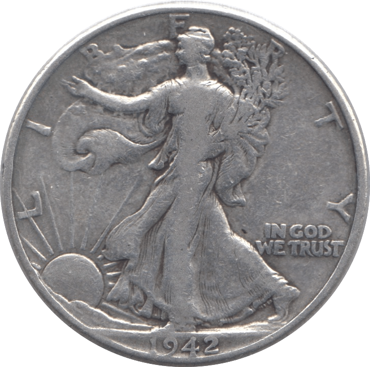 1942 SILVER HALF DOLLAR USA - SILVER WORLD COINS - Cambridgeshire Coins