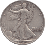 1942 SILVER HALF DOLLAR USA - SILVER WORLD COINS - Cambridgeshire Coins