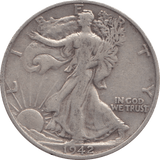 1942 SILVER HALF DOLLAR USA - SILVER WORLD COINS - Cambridgeshire Coins