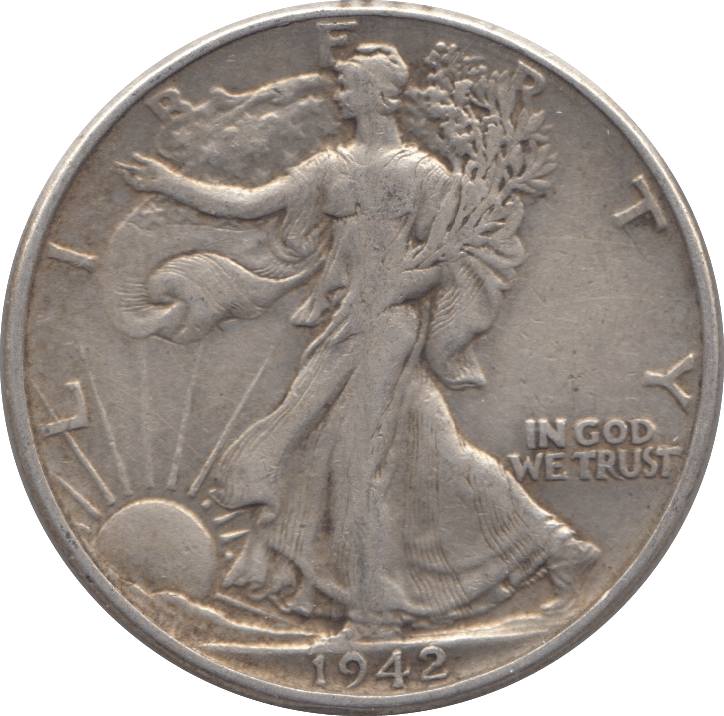 1942 SILVER HALF DOLLAR USA - SILVER WORLD COINS - Cambridgeshire Coins