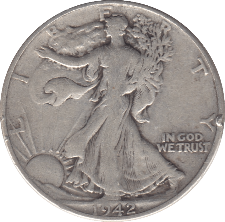 1942 SILVER HALF DOLLAR USA - SILVER WORLD COINS - Cambridgeshire Coins
