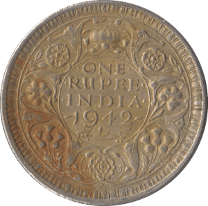 1942 SILVER INDIA 1 RUPEE - SILVER WORLD COINS - Cambridgeshire Coins