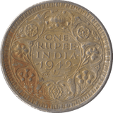1942 SILVER INDIA 1 RUPEE - SILVER WORLD COINS - Cambridgeshire Coins