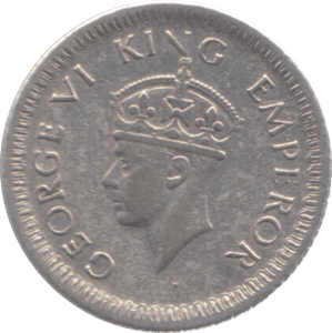 1942 SILVER INDIA 1/4 RUPEE - WORLD SILVER COINS - Cambridgeshire Coins