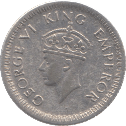 1942 SILVER INDIA 1/4 RUPEE - WORLD SILVER COINS - Cambridgeshire Coins