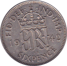 1942 SIXPENCE ( AUNC ) - Sixpence - Cambridgeshire Coins
