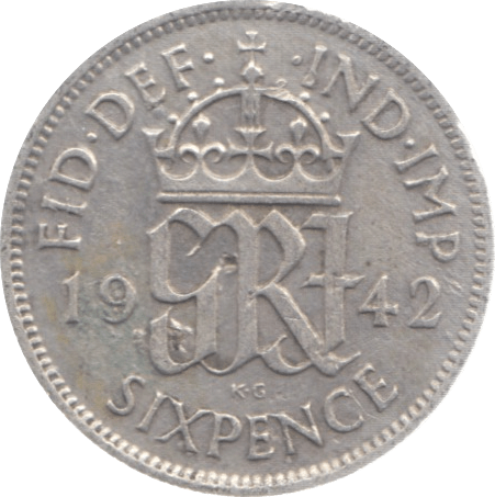 1942 SIXPENCE ( EF ) 4 - Sixpence - Cambridgeshire Coins