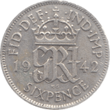 1942 SIXPENCE ( EF ) 4 - Sixpence - Cambridgeshire Coins