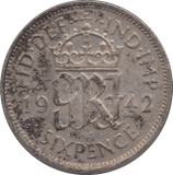 1942 SIXPENCE ( EF ) 6 - Sixpence - Cambridgeshire Coins
