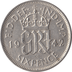 1942 SIXPENCE ( UNC ) - Sixpence - Cambridgeshire Coins