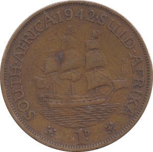 1942 SOUTH AFRICA ONE PENNY - WORLD COINS - Cambridgeshire Coins