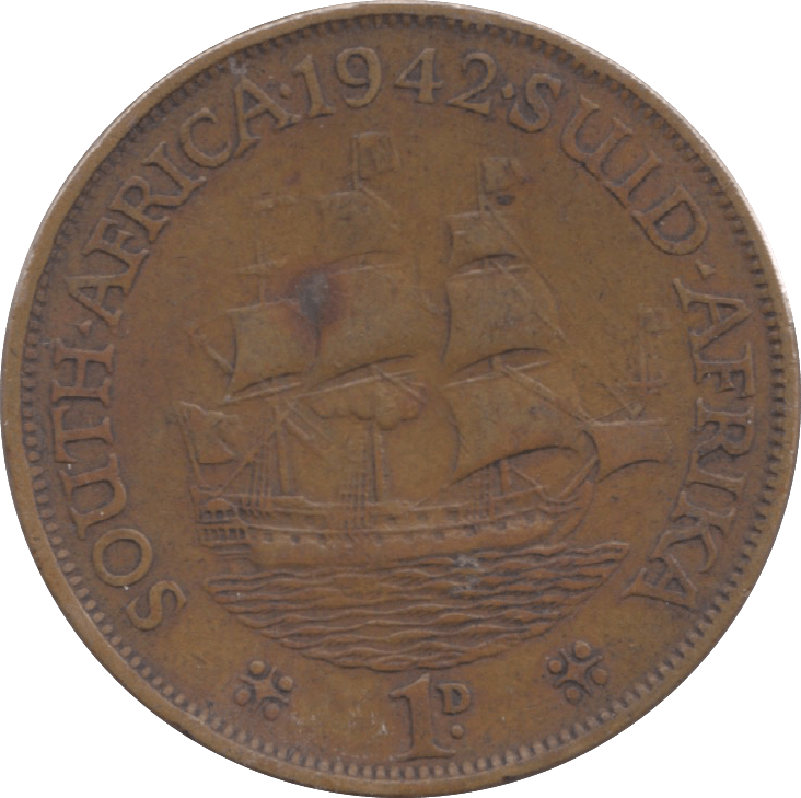 1942 SOUTH AFRICA ONE PENNY - WORLD COINS - Cambridgeshire Coins