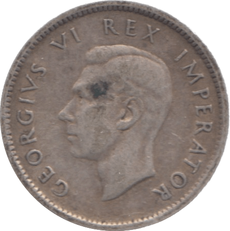 1942 SOUTH AFRICA SILVER SIXPENCE - SILVER WORLD COINS - Cambridgeshire Coins