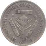 1942 SOUTH AFRICA SILVER THREEPENCE - SILVER WORLD COINS - Cambridgeshire Coins