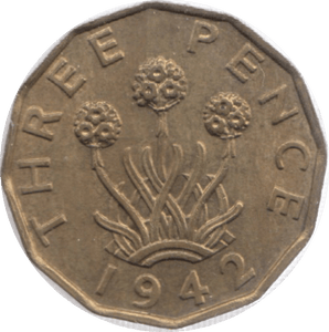 1942 THREEPENCE ( BU ) 23 - Threepence - Cambridgeshire Coins