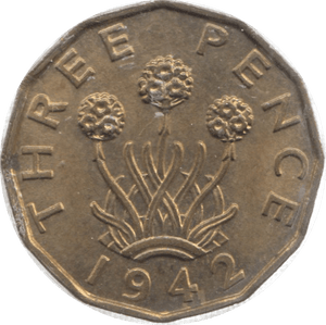 1942 THREEPENCE ( UNC ) 26 - Threepence - Cambridgeshire Coins