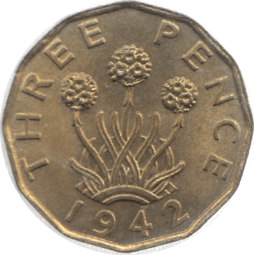 1942 THREEPENCE ( UNC ) 26 - Threepence - Cambridgeshire Coins