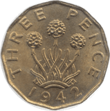 1942 THREEPENCE ( UNC ) 26 - Threepence - Cambridgeshire Coins
