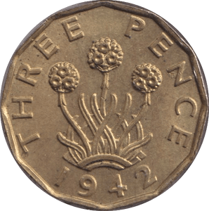 1942 THREEPENCE ( UNC ) 2 - Threepence - Cambridgeshire Coins
