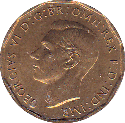 1942 THREEPENCE ( UNC ) BRASS - Threepence - Cambridgeshire Coins