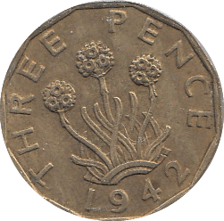 1942 THREEPENCE ( VF ) - Threepence - Cambridgeshire Coins