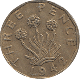 1942 THREEPENCE ( VF ) - Threepence - Cambridgeshire Coins