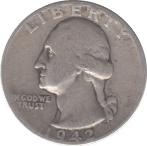 1942 USA SILVER 1/4 DOLLAR - SILVER WORLD COINS - Cambridgeshire Coins