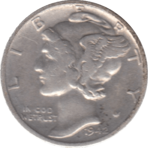 1942 USA SILVER DIME 10 CENTS - SILVER WORLD COINS - Cambridgeshire Coins