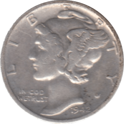 1942 USA SILVER DIME 10 CENTS - SILVER WORLD COINS - Cambridgeshire Coins