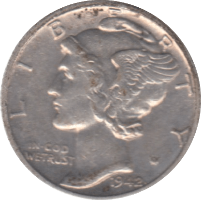 1942 USA SILVER DIME 10 CENTS - SILVER WORLD COINS - Cambridgeshire Coins