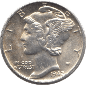 1942 USA SILVER DIME DENVER MINT - SILVER WORLD COINS - Cambridgeshire Coins