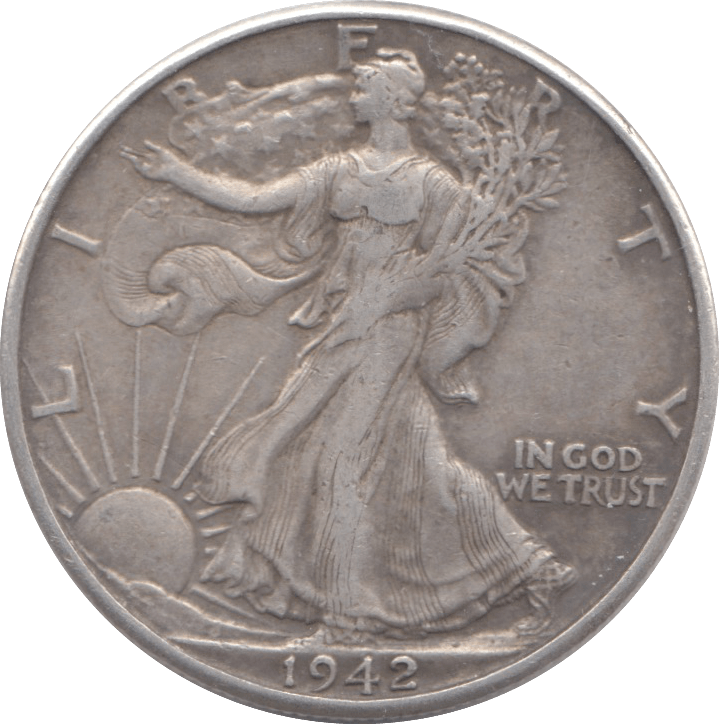1942 USA SILVER HALF DOLLAR - WORLD COINS - Cambridgeshire Coins