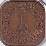 1943 1 CENT MALAYA - WORLD COINS - Cambridgeshire Coins